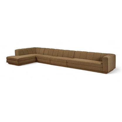Modari Brown Fabric Upholstered 4pc. Modular Sectional