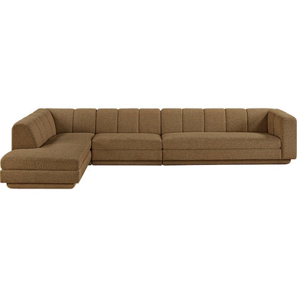 Modari Brown Fabric Upholstered 4pc. Modular Sectional