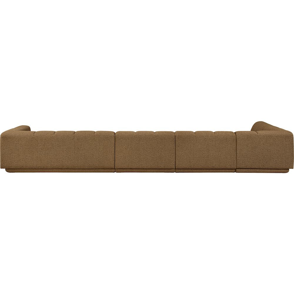 Modari Brown Fabric Upholstered 4pc. Modular Sectional