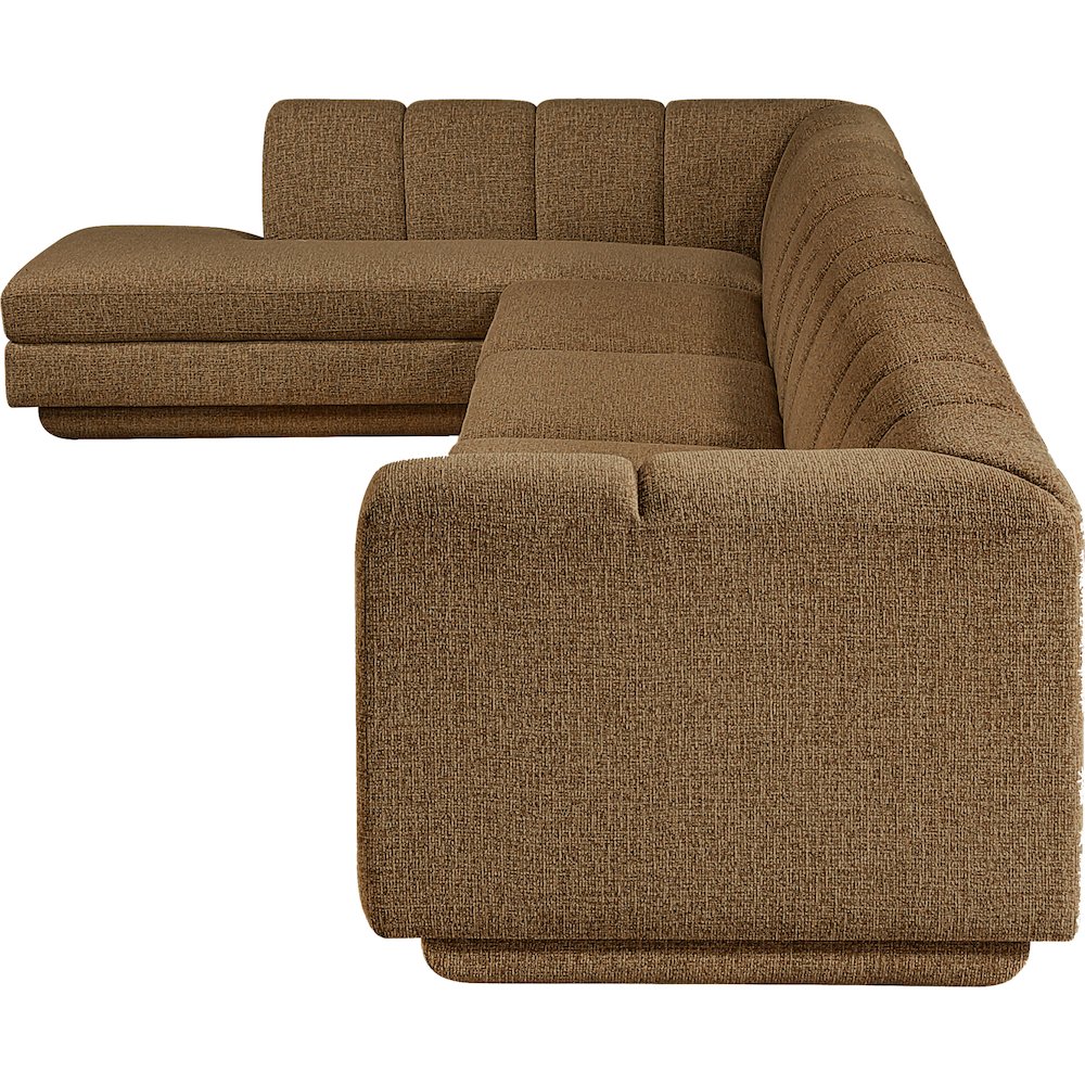 Modari Brown Fabric Upholstered 4pc. Modular Sectional