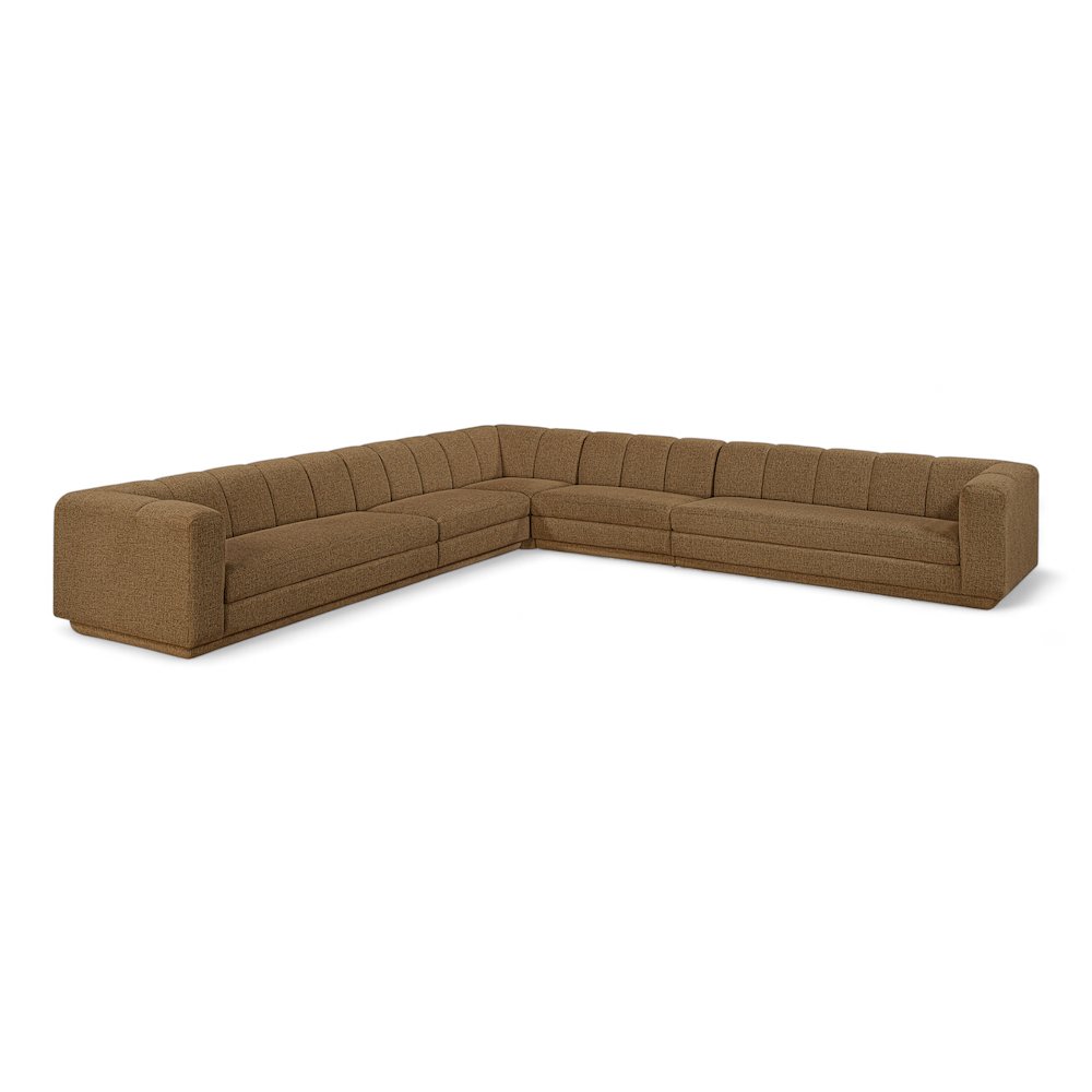 Modari Brown Fabric Upholstered 5pc. Modular Sectional