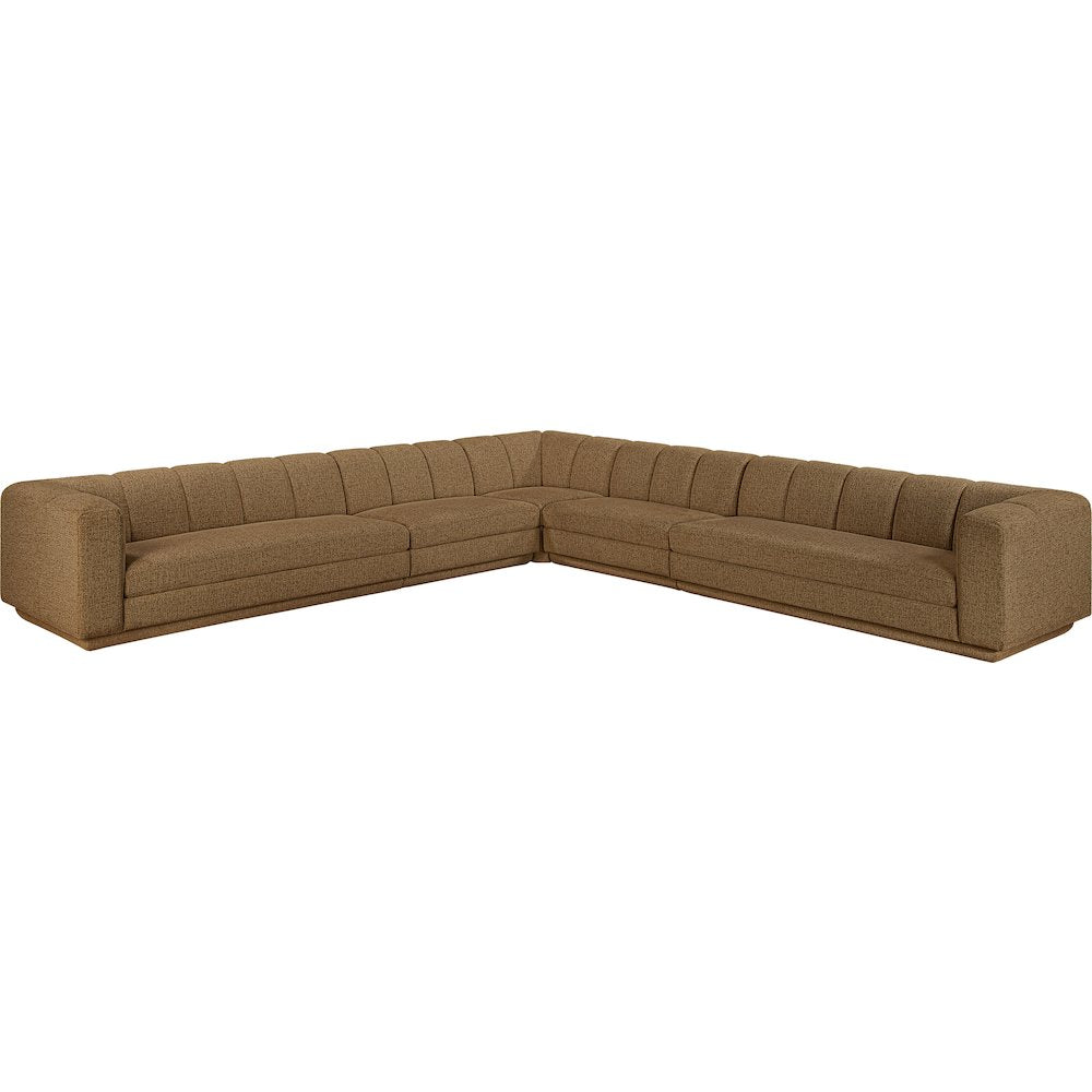 Modari Brown Fabric Upholstered 5pc. Modular Sectional