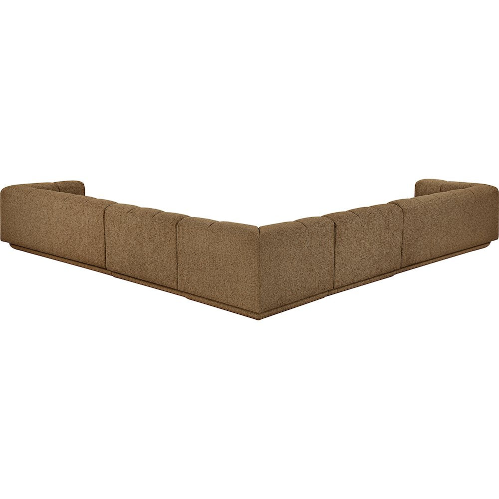 Modari Brown Fabric Upholstered 5pc. Modular Sectional