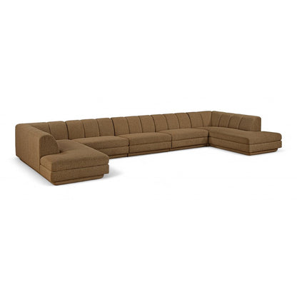 Modari Brown Fabric Upholstered 5pc. Modular Sectional