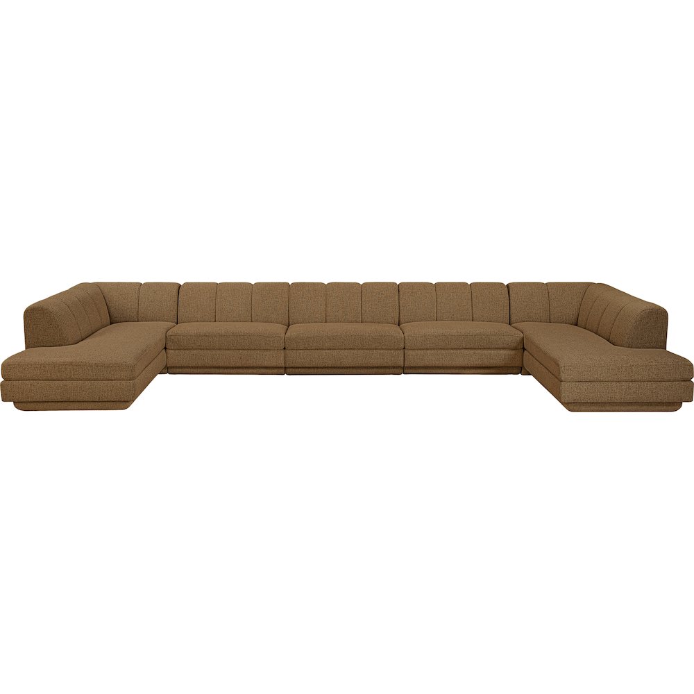 Modari Brown Fabric Upholstered 5pc. Modular Sectional