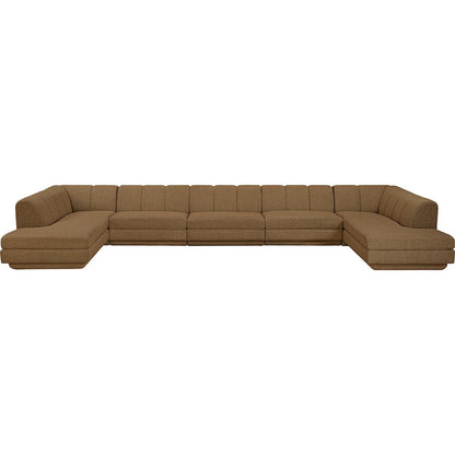 Modari Brown Fabric Upholstered 5pc. Modular Sectional