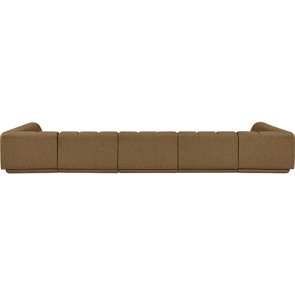 Modari Brown Fabric Upholstered 5pc. Modular Sectional