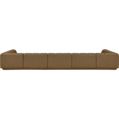 Modari Brown Fabric Upholstered 5pc. Modular Sectional