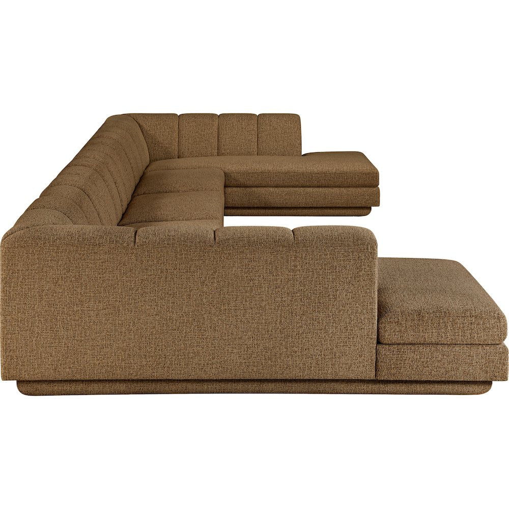 Modari Brown Fabric Upholstered 5pc. Modular Sectional