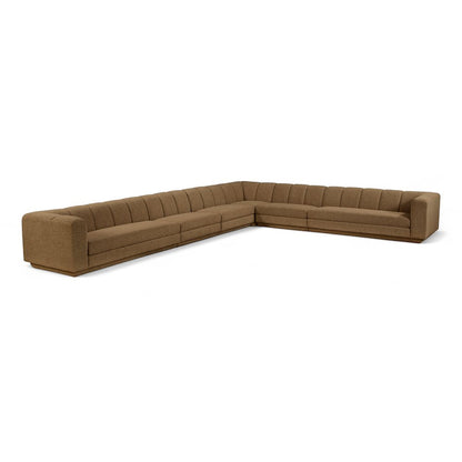 Modari Brown Fabric Upholstered 6pc. Modular Sectional