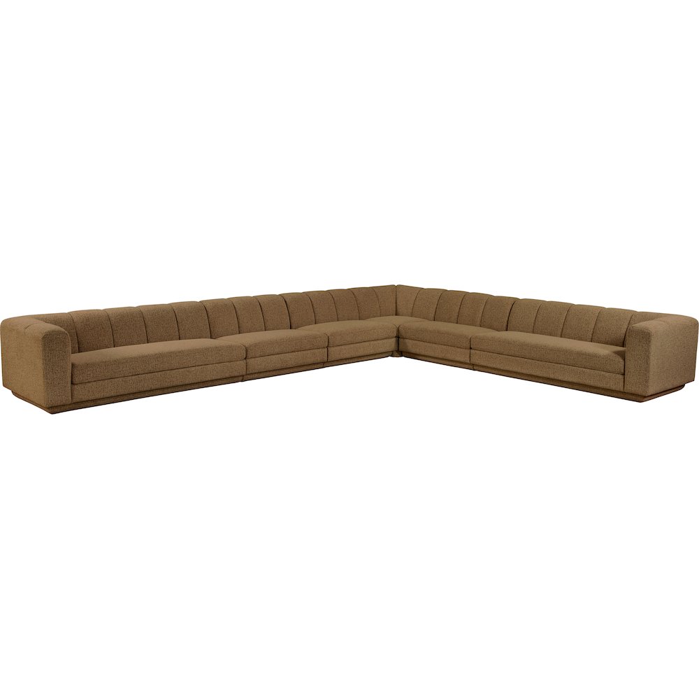 Modari Brown Fabric Upholstered 6pc. Modular Sectional