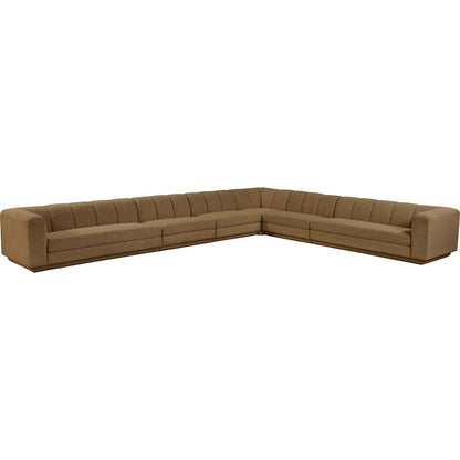 Modari Brown Fabric Upholstered 6pc. Modular Sectional