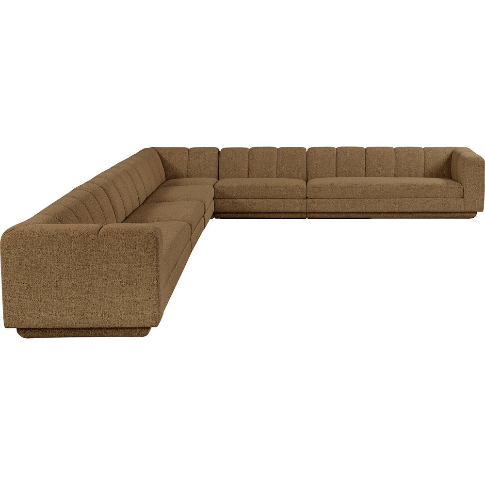 Modari Brown Fabric Upholstered 6pc. Modular Sectional