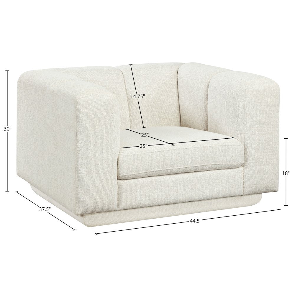 Modari Cream Fabric Upholstered Chair