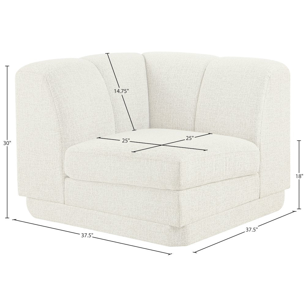 Modari Cream Fabric Upholstered Corner Chair