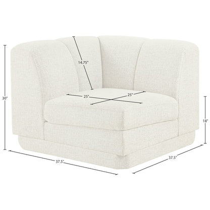 Modari Cream Fabric Upholstered Corner Chair