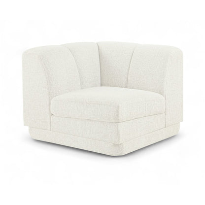 Modari Cream Fabric Upholstered Corner Chair