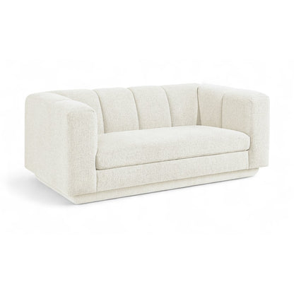 Modari 70.25" Cream Fabric Upholstered Loveseat