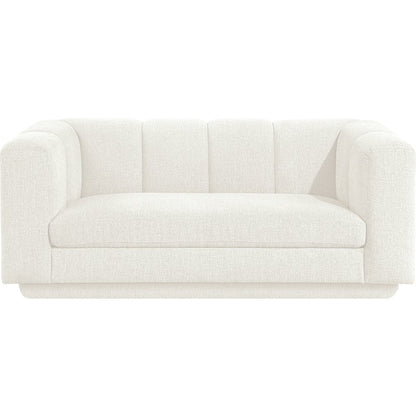 Modari 70.25" Cream Fabric Upholstered Loveseat