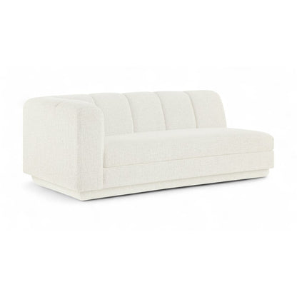 Modari 76.75" Cream Fabric Upholstered Left Arm Sofa