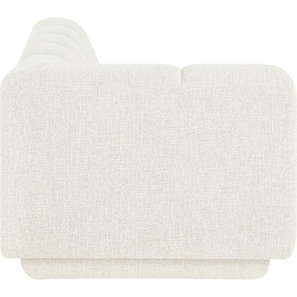 Modari 76.75" Cream Fabric Upholstered Left Arm Sofa