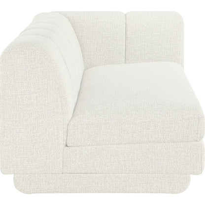 Modari 76.75" Cream Fabric Upholstered Right Arm Sofa