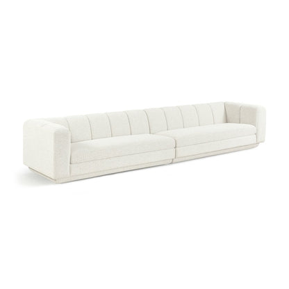 Modari Cream Fabric Upholstered 2pc. Modular Sofa