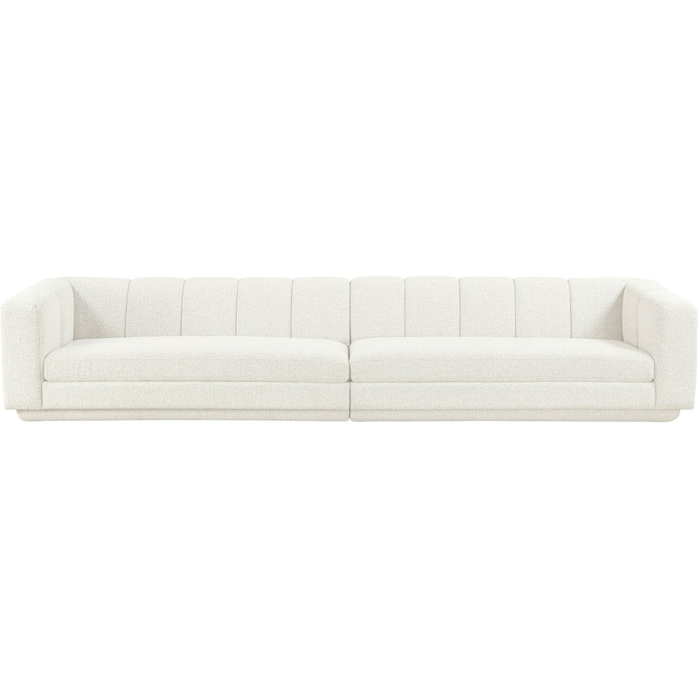 Modari Cream Fabric Upholstered 2pc. Modular Sofa