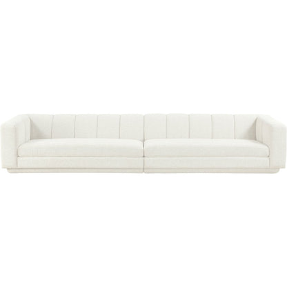 Modari Cream Fabric Upholstered 2pc. Modular Sofa