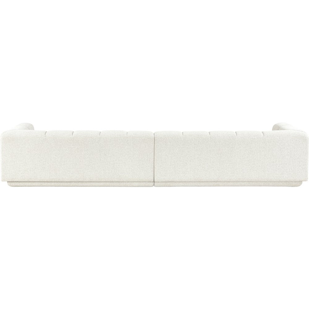 Modari Cream Fabric Upholstered 2pc. Modular Sofa