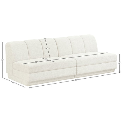 Modari Cream Fabric Upholstered 2pc. Modular Sofa