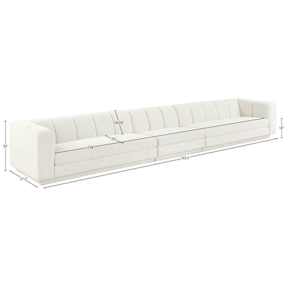 Modari Cream Fabric Upholstered 3pc. Modular Sofa