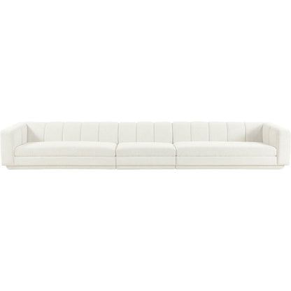 Modari Cream Fabric Upholstered 3pc. Modular Sofa