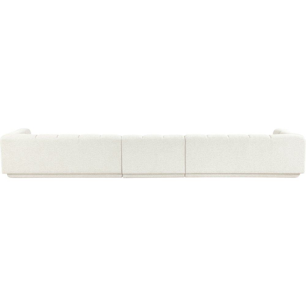 Modari Cream Fabric Upholstered 3pc. Modular Sofa