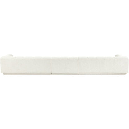 Modari Cream Fabric Upholstered 3pc. Modular Sofa