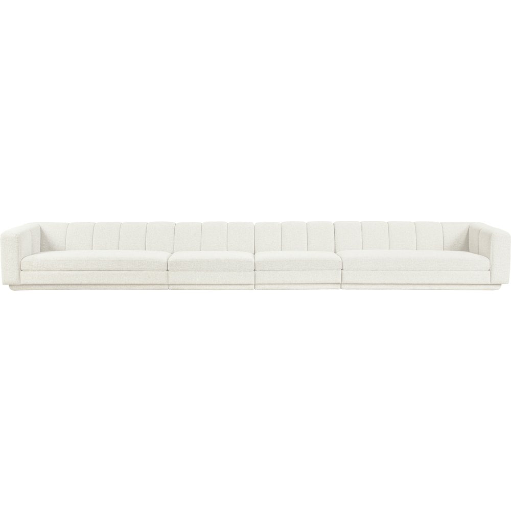 Modari Cream Fabric Upholstered 4pc. Modular Sofa