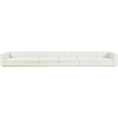 Modari Cream Fabric Upholstered 4pc. Modular Sofa