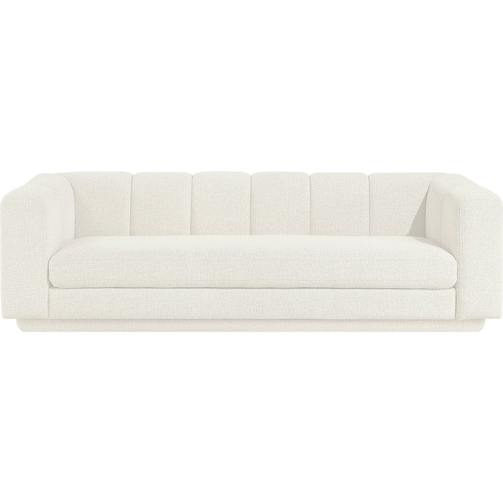 Modari 95" Cream Fabric Upholstered Sofa