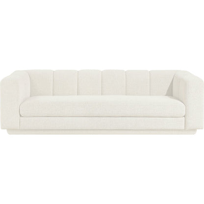 Modari 95" Cream Fabric Upholstered Sofa