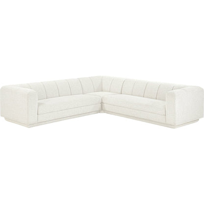 Modari Cream Fabric Upholstered 3pc. Modular Sectional