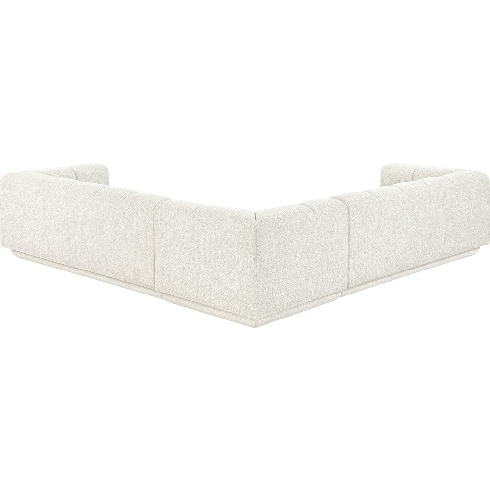 Modari Cream Fabric Upholstered 3pc. Modular Sectional