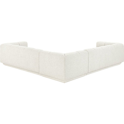 Modari Cream Fabric Upholstered 3pc. Modular Sectional