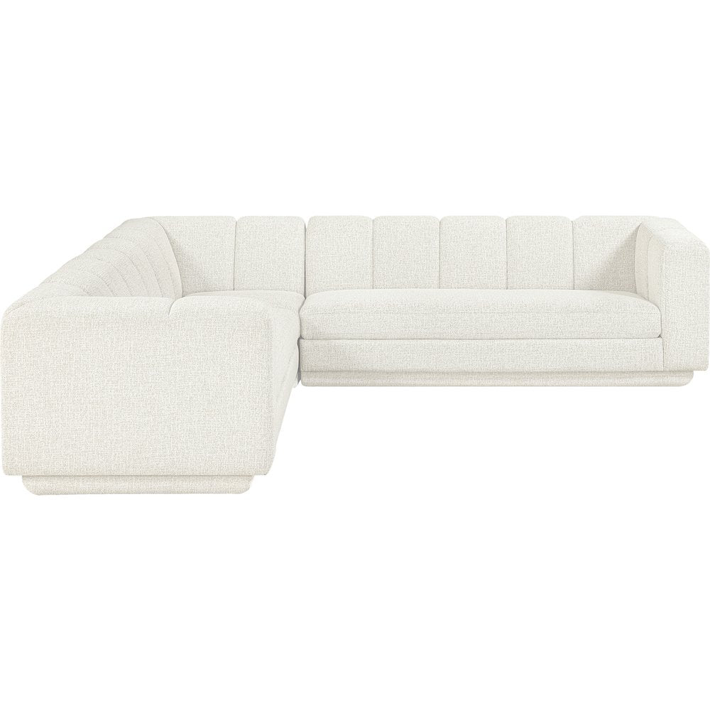 Modari Cream Fabric Upholstered 3pc. Modular Sectional
