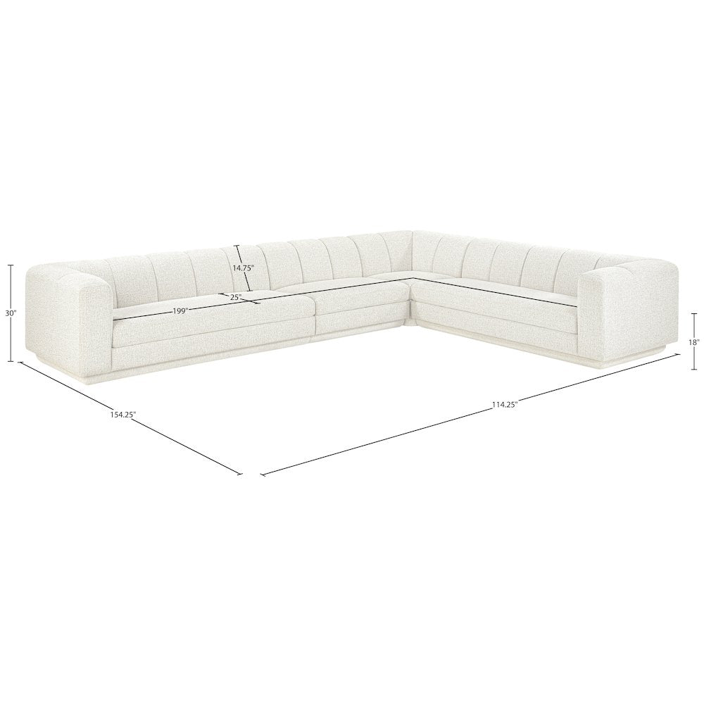 Modari Cream Fabric Upholstered 4pc. Modular Sectional