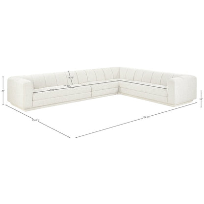 Modari Cream Fabric Upholstered 4pc. Modular Sectional