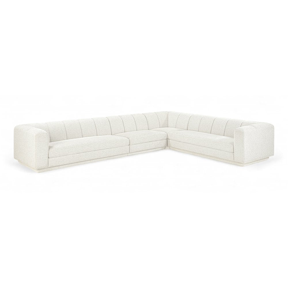 Modari Cream Fabric Upholstered 4pc. Modular Sectional