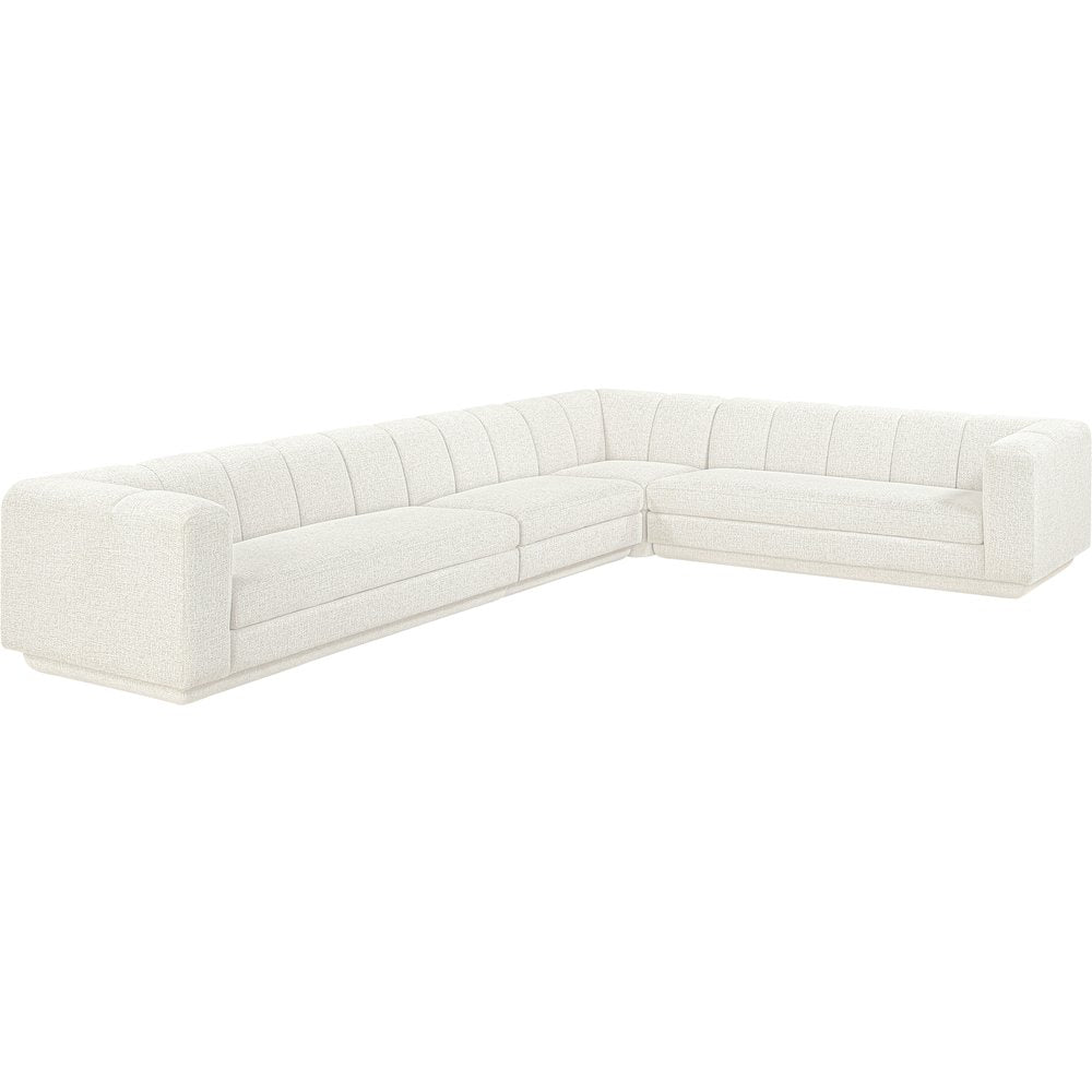 Modari Cream Fabric Upholstered 4pc. Modular Sectional