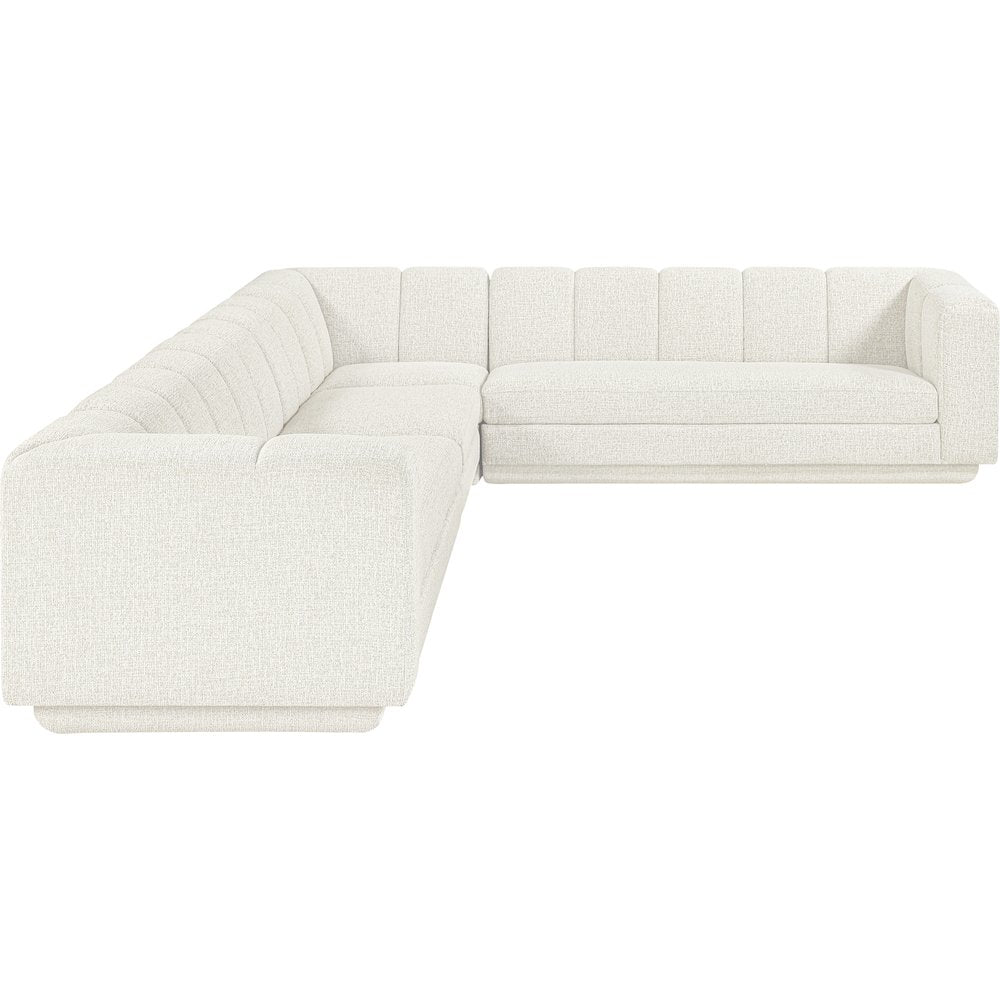 Modari Cream Fabric Upholstered 4pc. Modular Sectional