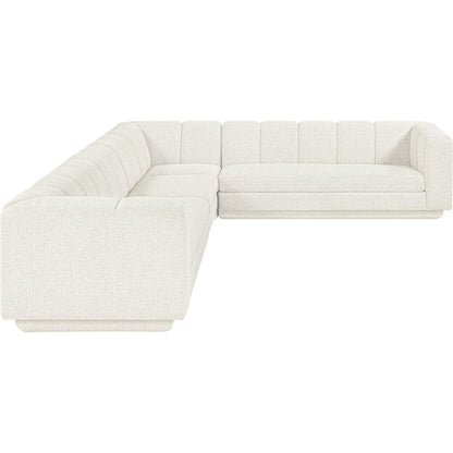 Modari Cream Fabric Upholstered 4pc. Modular Sectional