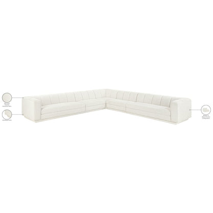 Modari Cream Fabric Upholstered 5pc. Modular Sectional